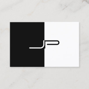 Cartão De Visita Na moda moderno elegante da inicial branca preta