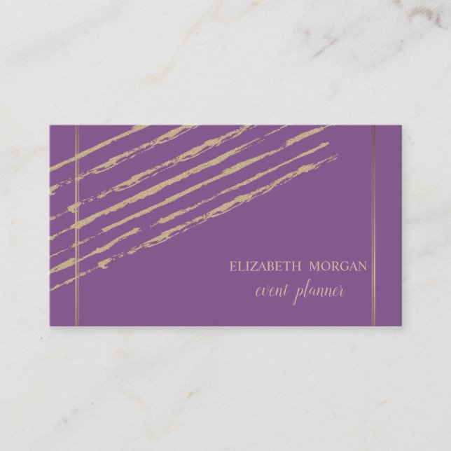Cartão De Visita Na moda Moderno Elegante,Glitter Stripes,Violeta (Frente)