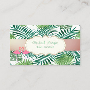 Cartão De Visita Na moda moderno, folhas de palmeira tropicais,