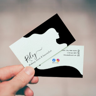 Cartão De Visita Na moda moderno - Leite preto e branco