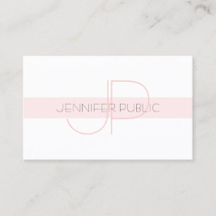 Cartão De Visita Na moda Monograma Simples Design de Luxo Plana Mod