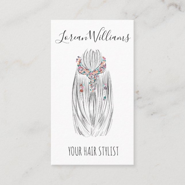 Cartão De Visita Na moda Pastel Hair Stylist Braid Hairstyle QR (Frente)