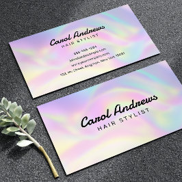 Cartão De Visita Na moda Pastel Holographic Hairdresser
