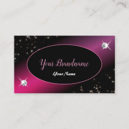 Cartão De Visita Na moda Preto Cor-de-Orelha Estrelas Brilhantes Di