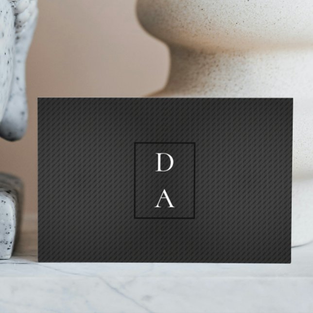 Cartão De Visita Na moda preto moderno (Black Modern Professional Stylish Bold Business Card)