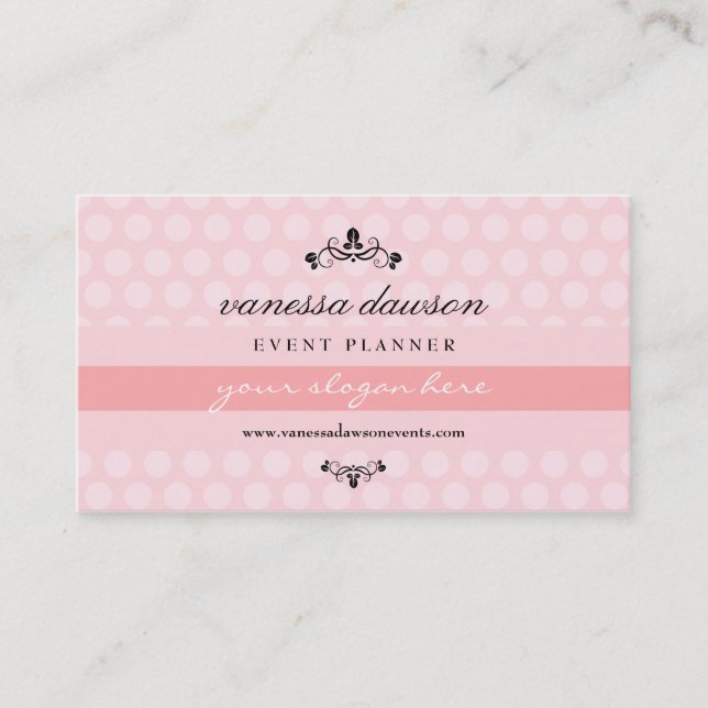 Cartão De Visita Na moda profissional simples cor-de-rosa francês (Frente)