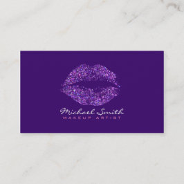 Cartão De Visita Na moda Purple Lábios Makeup Artist #12