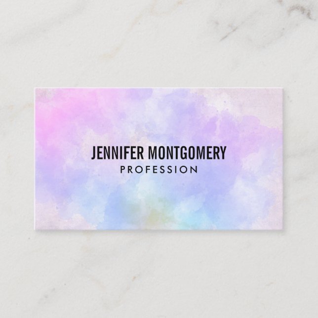 Cartão De Visita Na moda púrpura Abstrato azul (Frente)