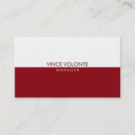 Cartão De Visita Na moda Red White Professional Elegante