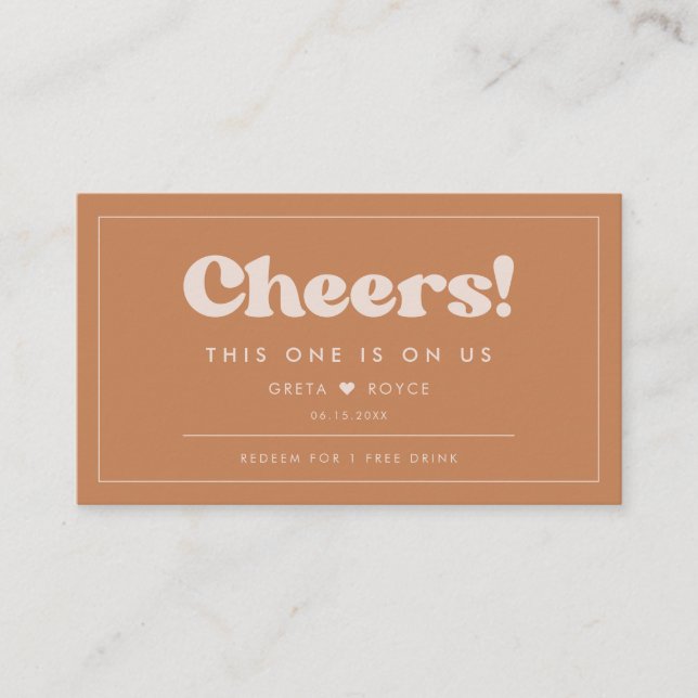 Cartão De Visita Na moda retro Açúcar Marrom Passagem para o casame (Frente)