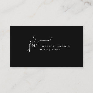 Cartão De Visita Na moda Script Monograma Modern Professional Busin