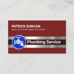 Cartão De Visita Na moda Silver Pipe Blue Faucet