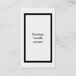 Cartão De Visita Na moda simples e profissional moderno preto e bra