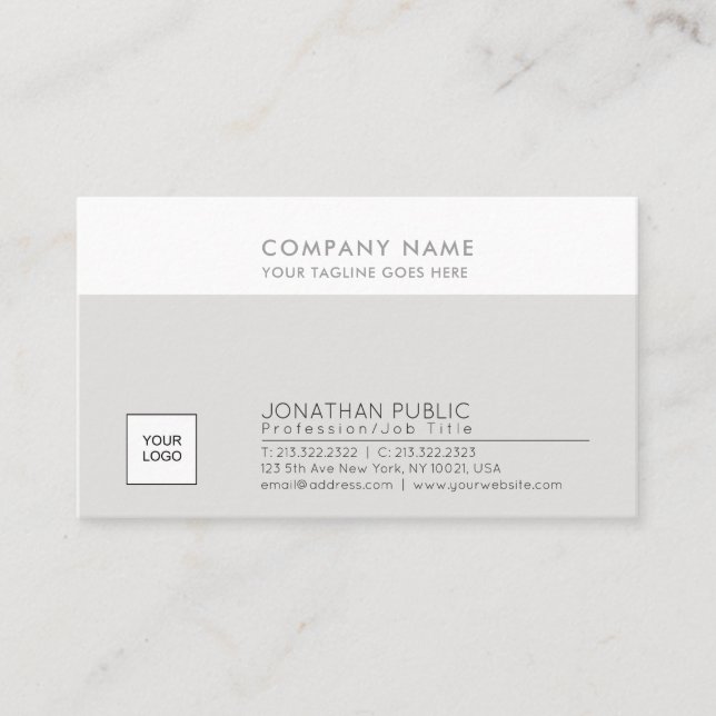 Cartão De Visita Na moda simples Empresa moderna simples (Frente)