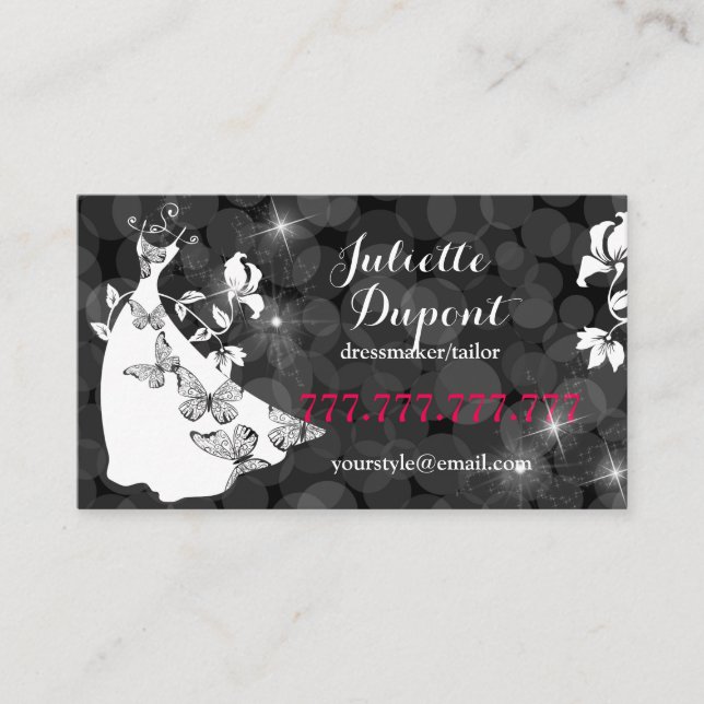 Cartão De Visita Na moda Tailor Dressmaker alfaiate (Frente)
