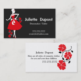 Cartão De Visita Na moda Tailor Dressmaker preto