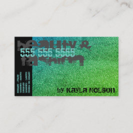 Cartão De Visita Na moda Teal Glitter Springles Glam Beauon