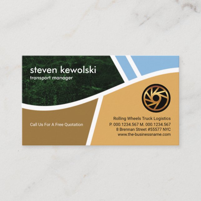 Cartão De Visita Na moda Topografia Roteiro Logística Transporte (Frente)