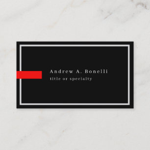 Cartão De Visita Na moda Trendy Black White Red Professional Modern