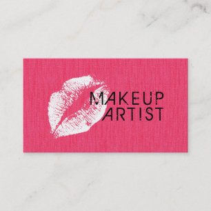 Cartão De Visita Na moda White Lábios Makeup Artist Salon #34