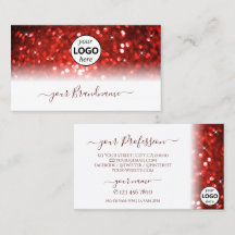 Na moda White Red Sparkle Glitter com Logotipo Mod
