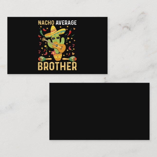 Cartão De Visita Nacho Média Irmão Piada Cinco De Mayo Humor (Frente/Verso)