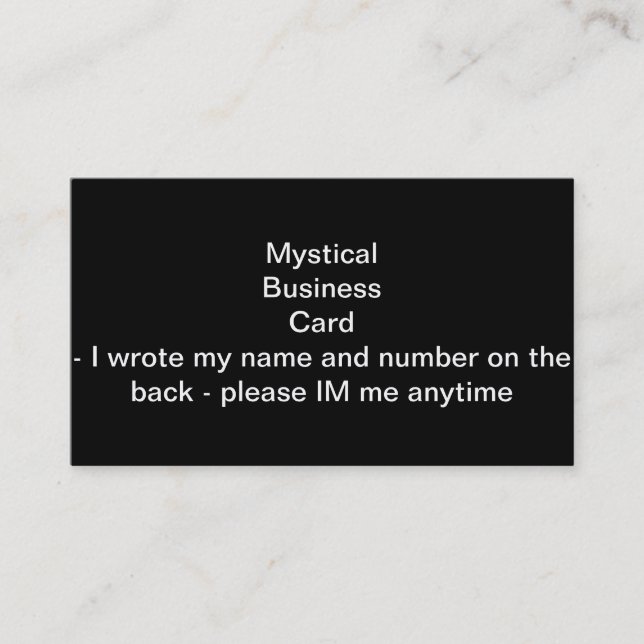 Cartão De Visita Nada além de cor - tudo preto - apenas preto (Frente)