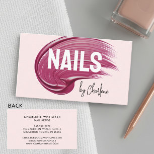 Cartão De Visita Nail Artist Mauve Polonês Blush Pink Modern