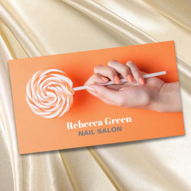 Cartão De Visita Nail Artist Nail Na moda Manicurista Moderno (Modern Stylish Manicurist Nail Artist Nail Salon Business Card)