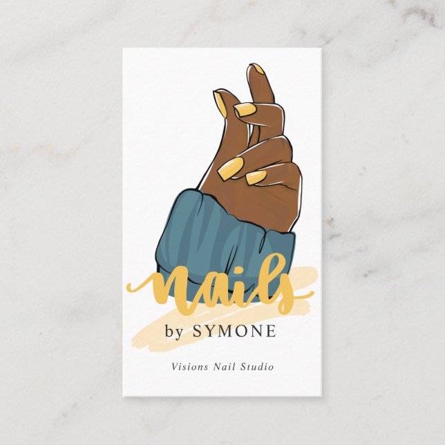 Cartão De Visita Nail Artist ou Stylist Trendy Nail Salon  (Frente)