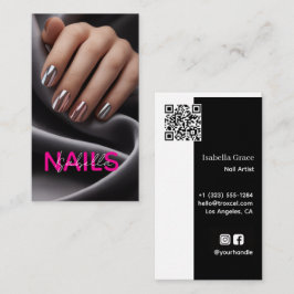 Cartão De Visita Nail Artist Photo Business Card