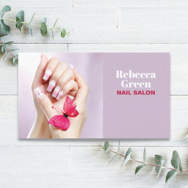 Cartão De Visita Nail Artista de Bela Moderna Manicurista Nail Salo (Modern Beauty Manicurist Nail Artist Nail Salon Business Card)