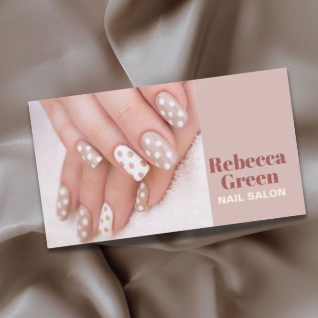 Cartão De Visita Nail Artista Nail Nail Salon, Na moda Manicurista  (Cute Stylish Manicurist Nail Artist Nail Salon Business Card)