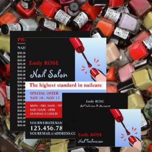 Cartão De Visita Nail Polonês, Nail Technician