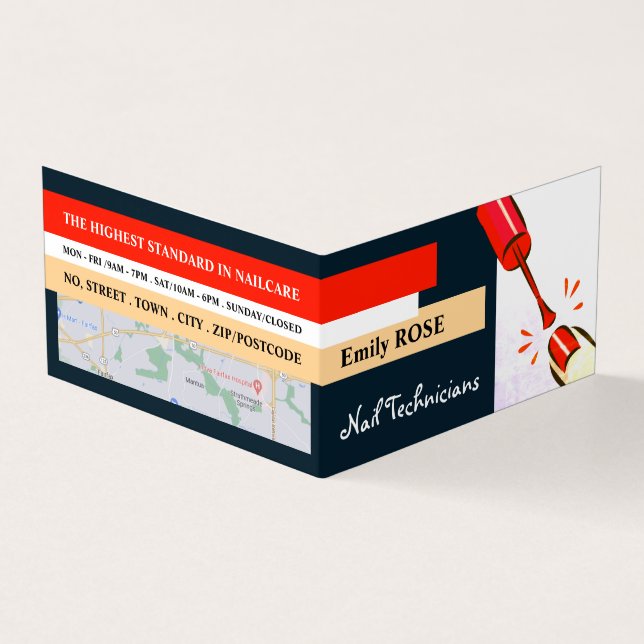 Cartão De Visita Nail Polonês, Nail Technician, Nail Salon Loyaltie (Exterior)