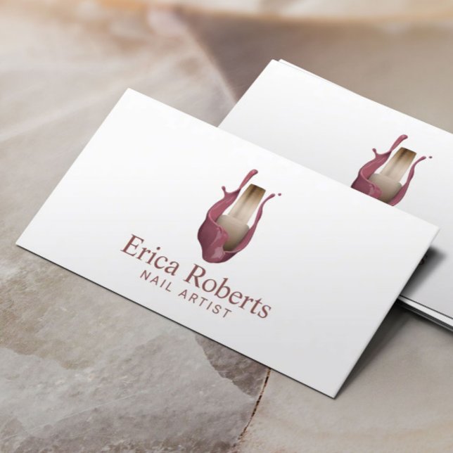 Cartão De Visita Nail Salon Dourado Bottle Modern Manicurist Polonê (Criador carregado)