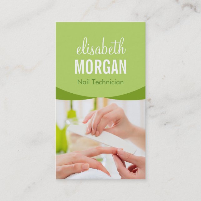 Cartão De Visita Nail Salon Manicure SPA Nature Floral Classy (Frente)