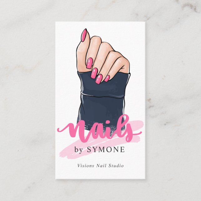 Cartão De Visita Nail Salon Nail Stylist Nail Tech Manicured (Frente)
