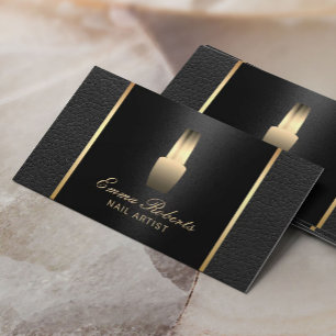 Cartão De Visita Nail Salon Polonês Makeup Artista Leather