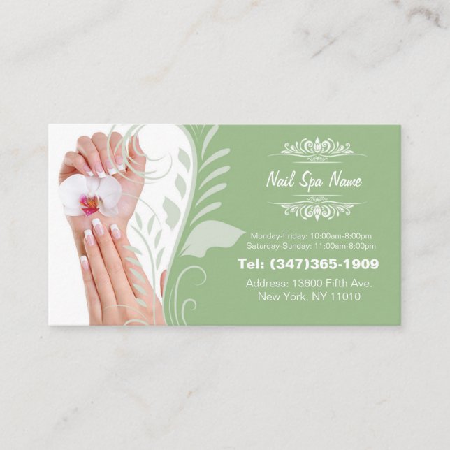 Cartão De Visita Nail Spa business cards (Frente)