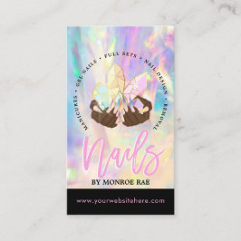 Cartão De Visita Nail Tech Crystal Holographic Nail Compra Negócios