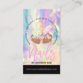 Cartão De Visita Nail Tech Crystal Holographic Nail Compro Business