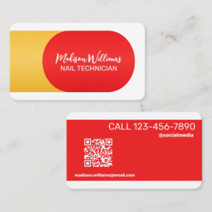 Cartão De Visita Nail Tech With Click to Chat QR