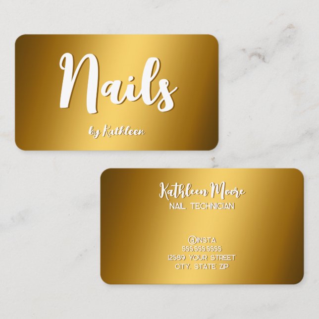 Cartão De Visita Nail Technician (Frente/Verso)