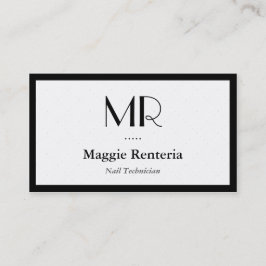 Cartão De Visita Nail Technician - Clean Na moda Monograma