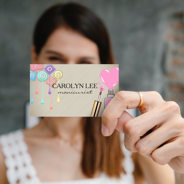 Cartão De Visita Nail Technician | Frascos Poloneses (Criador carregado)