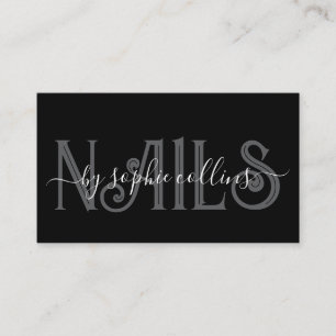 Cartão De Visita Nail Technician Nail Art Black