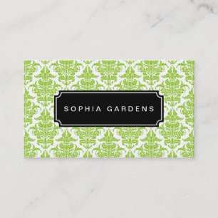 Cartão De Visita Name Plate v3 - Damask - Martian Green