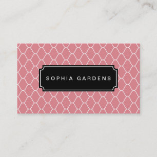 Cartão De Visita Name Plate v3 - Padrão Amime - Rosa