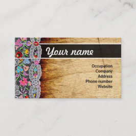 Cartão De Visita Namecard da flor e da madeira